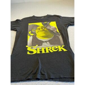 DreamWorks Shrek Donkey Graphic T-Shirt Black Cotton Size Medium Movie Tee